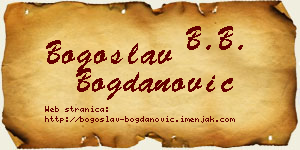 Bogoslav Bogdanović vizit kartica